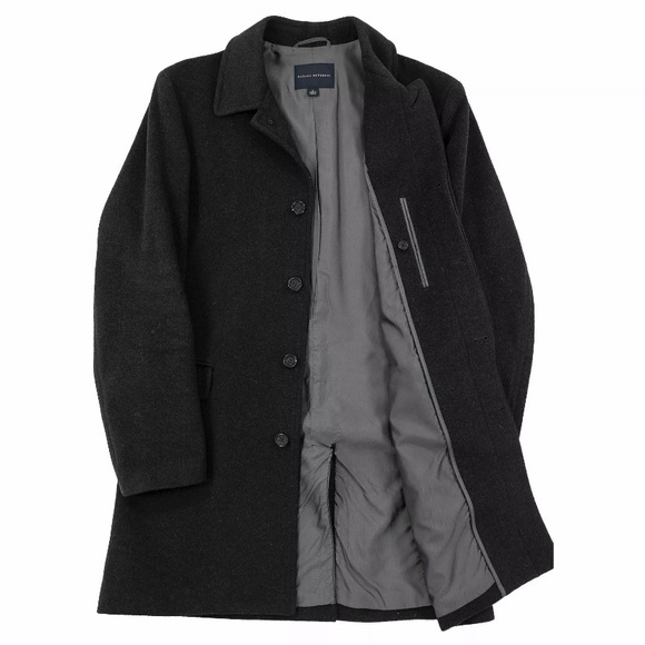 Banana Republic Charcoal Grey Wool Cashmere Lined Vented Overcoat - Picture 1 of 10